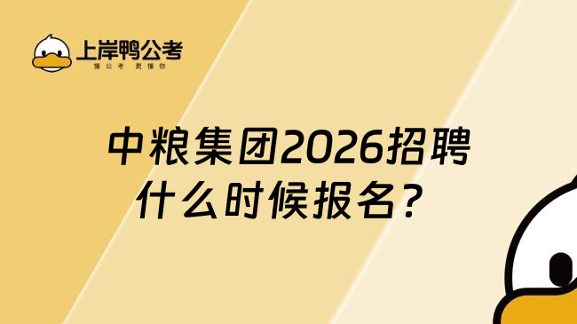 中糧集團2026招聘什么時候報名？