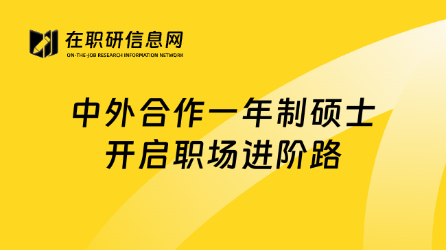 中外合作一年制硕士开启职场进阶路