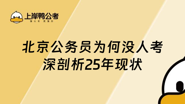 北京公務(wù)員為何沒人考深剖析25年現(xiàn)狀