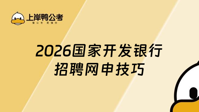 2026國家開發(fā)銀行招聘網(wǎng)申技巧