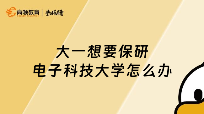 大一想要保研電子科技大學(xué)怎么辦