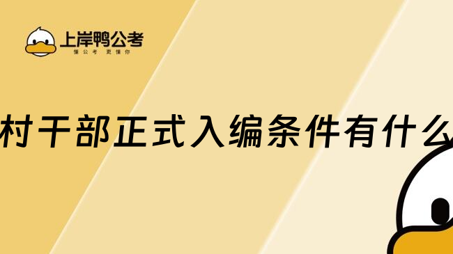 村干部正式入編條件有什么