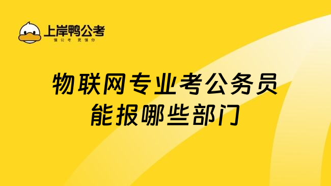 物聯(lián)網(wǎng)專業(yè)考公務(wù)員能報哪些部門