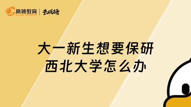 大一新生想要保研西北大學(xué)怎么辦