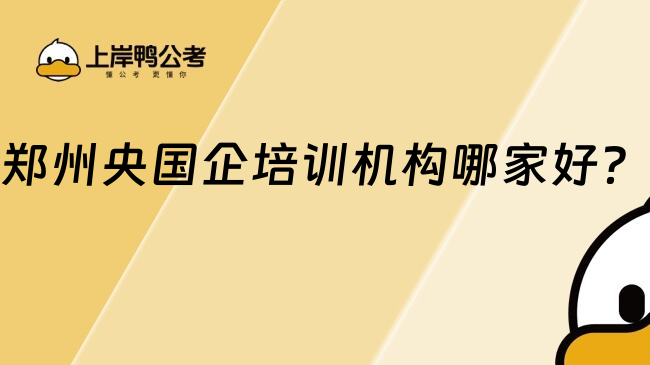 鄭州央國企培訓機構哪家好？