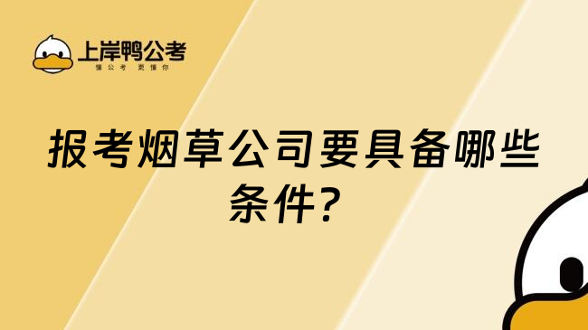 報(bào)考煙草公司要具備哪些條件？