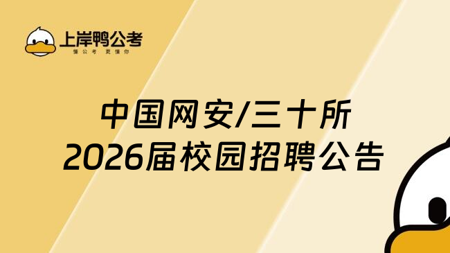 中国网安/三十所2026届校园招聘公告