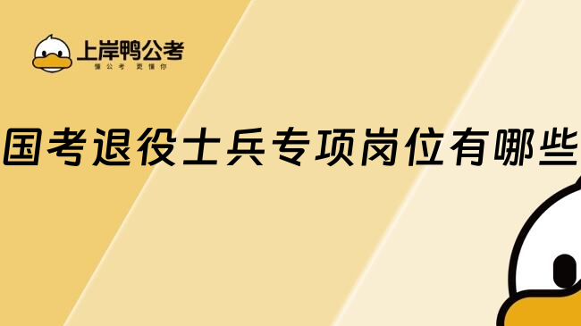 国考退役士兵专项岗位有哪些