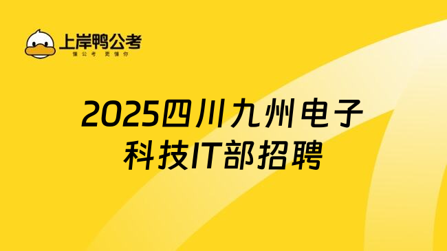 2025四川九州电子科技IT部招聘