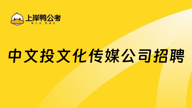 中文投文化传媒公司招聘