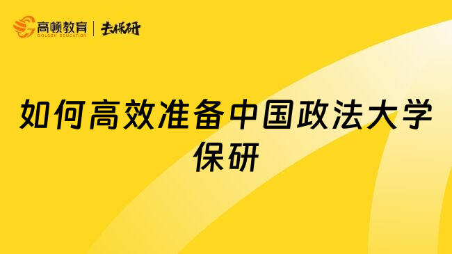 如何高效准备中国政法大学保研
