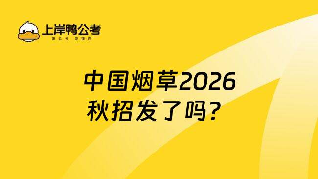 中国烟草2026秋招发了吗？