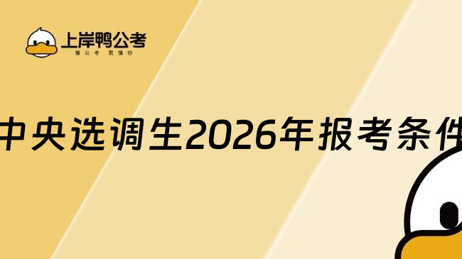 中央选调生2026年报考条件
