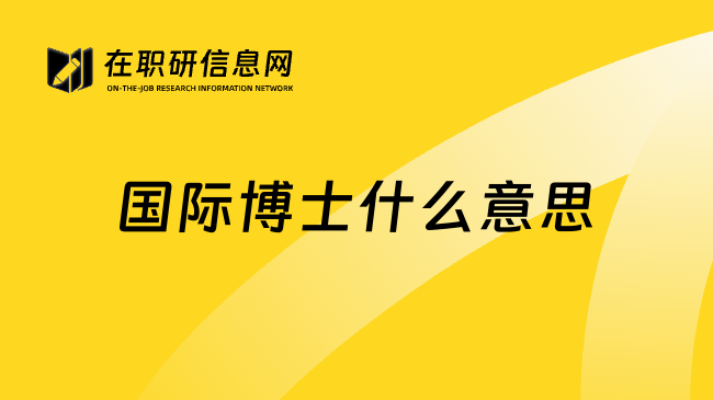 国际博士什么意思