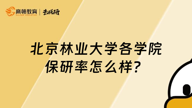 北京林业大学各学院保研率怎么样？