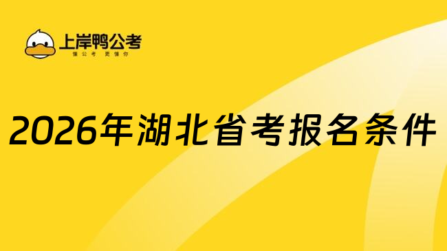 2026年湖北省考报名条件