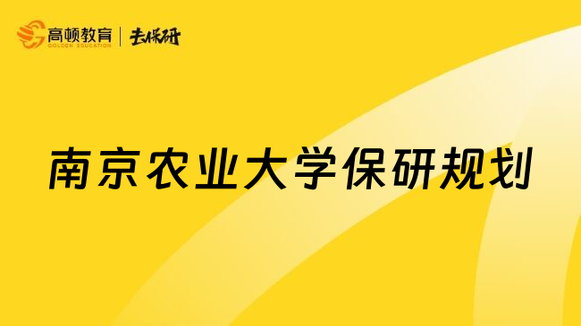 南京农业大学保研规划