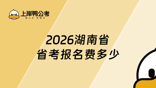 2026湖南省省考报名费多少