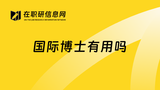 国际博士有用吗