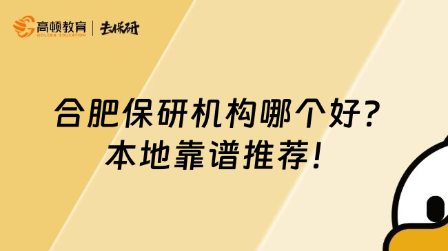 合肥保研机构哪个好？本地靠谱推荐！