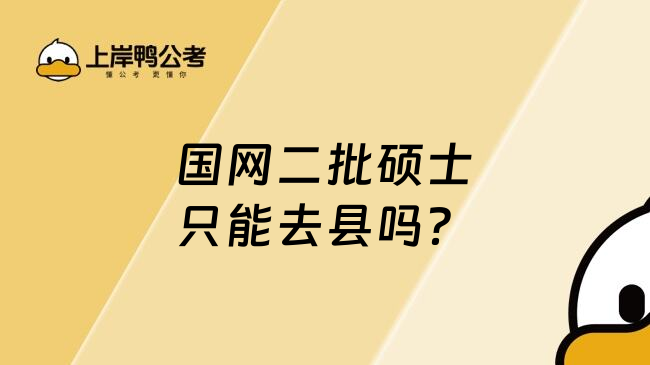 国网二批硕士只能去县吗？