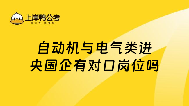 自动机与电气类进央国企有对口岗位吗