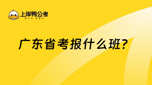 广东省考报什么班？