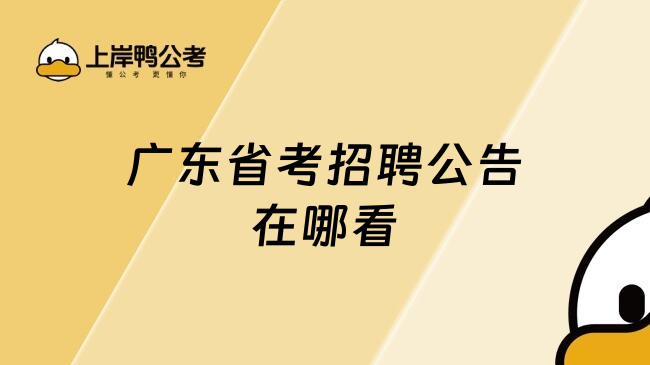 广东省考招聘公告在哪看