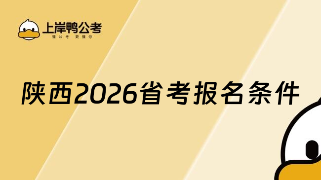 陕西2026省考报名条件