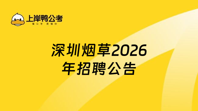 深圳烟草2026年招聘公告