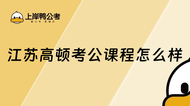 江苏高顿考公课程怎么样