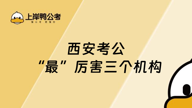 西安考公&ldquo;最&rdquo;厉害三个机构