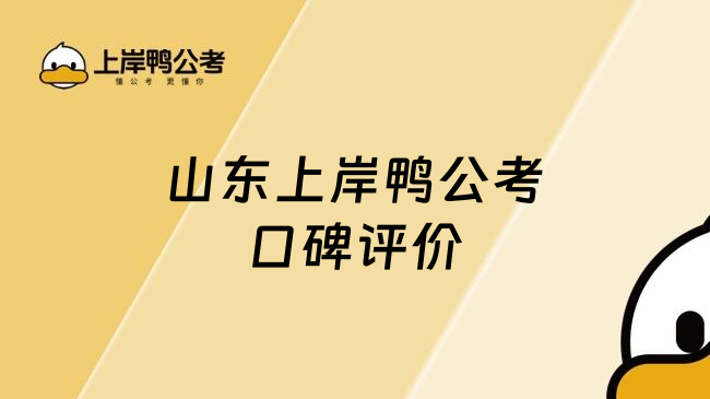 山东上岸鸭公考口碑评价