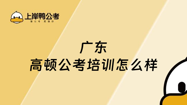 广东高顿公考培训怎么样