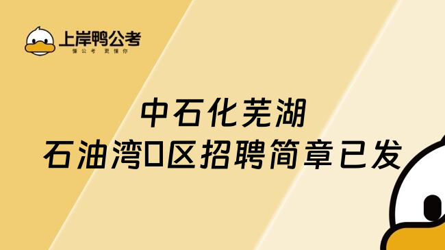 中石化芜湖石油湾沚区招聘简章已发