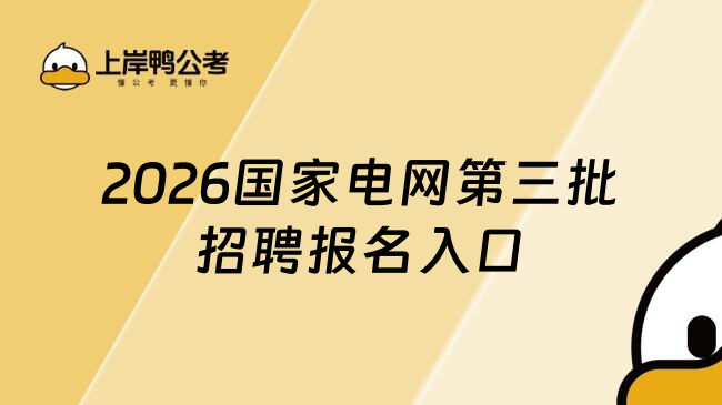 2026国家电网第三批招聘报名入口