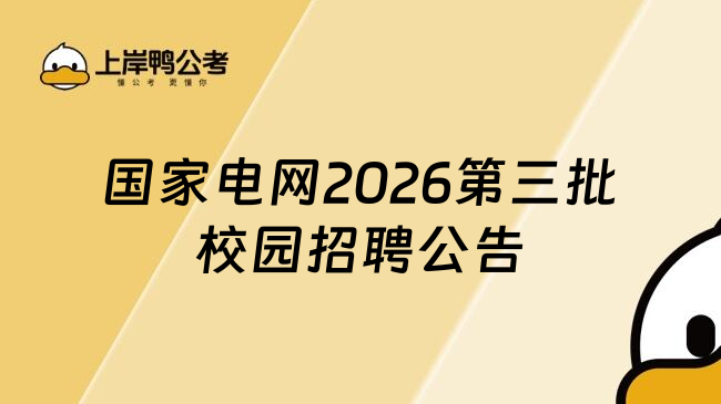 国家电网2026第三批校园招聘公告