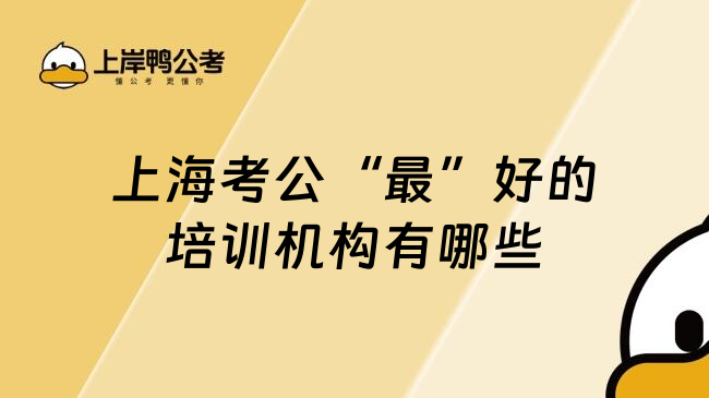 上海考公&ldquo;最&rdquo;好的培训机构有哪些