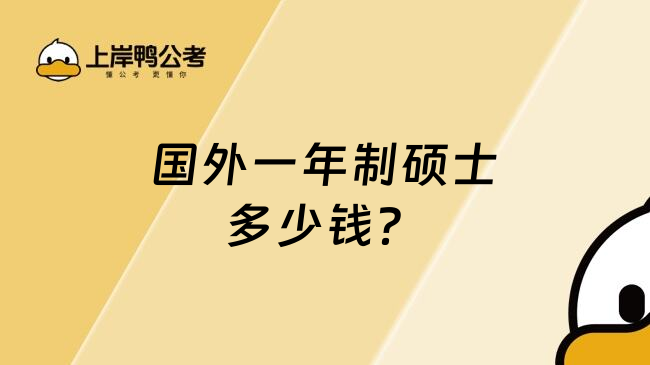 国外一年制硕士多少钱？