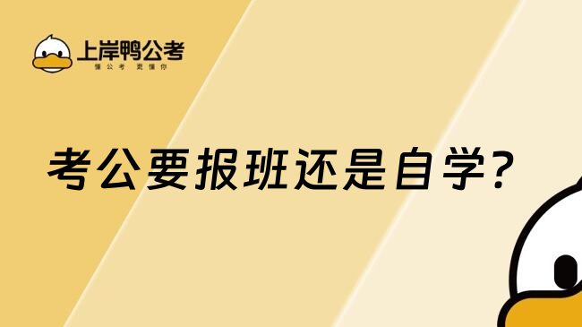 考公要报班还是自学？