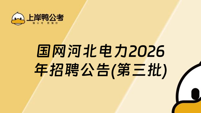 国网河北电力2026年招聘公告(第三批)
