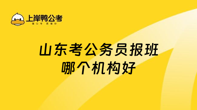 山东考公务员报班哪个机构好