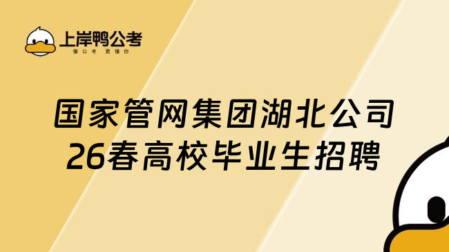 国家管网集团湖北公司26春高校毕业生招聘