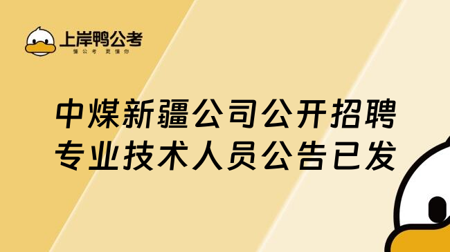 中煤新疆公司公开招聘专业技术人员公告已发