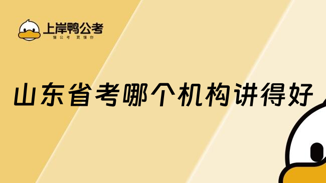 山东省考哪个机构讲得好