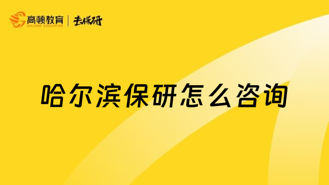 哈尔滨保研怎么咨询
