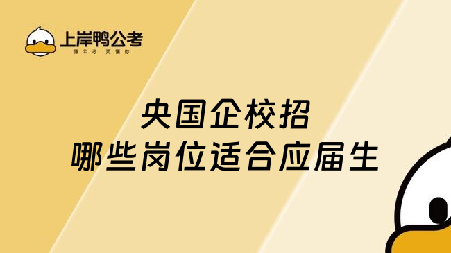 央国企校招哪些岗位适合应届生