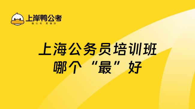上海公务员培训班哪个&ldquo;最&rdquo;好