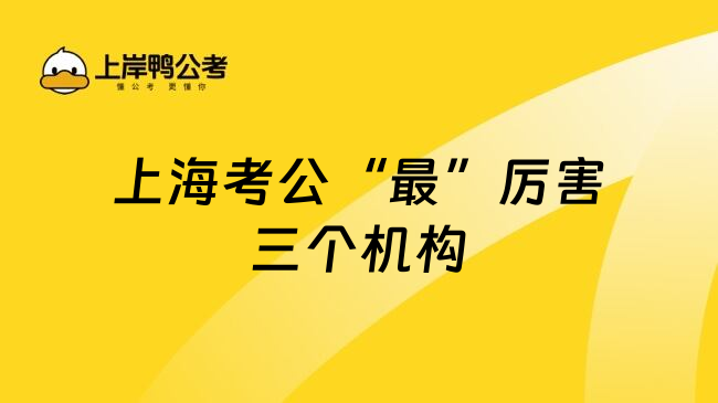 上海考公&ldquo;最&rdquo;厉害三个机构