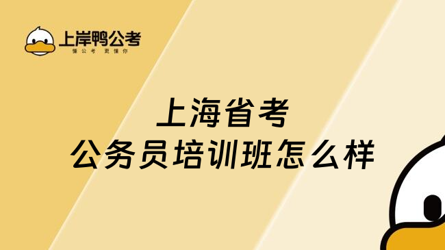 上海省考公务员培训班怎么样